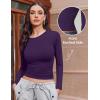 image:imageEkouaer Womens 3 Pack Long Sleeve Shirts Ruched Side Fitted Undershirts Round Neck Underscrubs Thermal Tops XSXXLBlackNavyPurple
