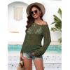 image:imageEkouaer Womens Crochet Cover up Top Hollow Out Floral Beach Cover ups 2026 Summer Sweater Vacation Cruise Outfits S2XLArmy Green