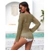 image:imageEkouaer Womens Crochet Cover up Top Hollow Out Floral Beach Cover ups 2026 Summer Sweater Vacation Cruise Outfits S2XLKhaki