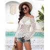 image:imageEkouaer Womens Crochet Cover up Top Hollow Out Floral Beach Cover ups 2026 Summer Sweater Vacation Cruise Outfits S2XLWhite