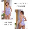 image:imageEkouaer Womens One Piece Swimsuits Square Neck Tummy Control Bathing Suit with Adjustable Ruffled Straps SwimwearBlue Multi Floral