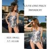 image:imageEkouaer Womens One Piece Swimsuits Square Neck Tummy Control Bathing Suit with Adjustable Ruffled Straps SwimwearMandala Blue Floral