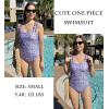 image:imageEkouaer Womens One Piece Swimsuits Square Neck Tummy Control Bathing Suit with Adjustable Ruffled Straps SwimwearPurple Floral