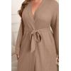 image:imageEkouaer Womens Plus Size Robe Waffle Knit Bathrobe Short Lightweight Kimono Robes with Pockets Ladies Loungewear 1x5x
