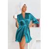 image:imageEkouaer Womens Satin Kimono Robes Bridesmaid Wedding Robes Silky Bathrobes Summer Loungewear with Pockets