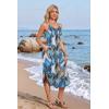 image:imageEkouaer Womens Swimsuit Beach Cover Up Dress Spaghetti Strap V Neck Swimwear A Line 2026 Bathing Suit Coverups with PocketsBig Leaves