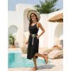 image:imageEkouaer Womens Swimsuit Beach Cover Up Dress Spaghetti Strap V Neck Swimwear A Line 2026 Bathing Suit Coverups with PocketsBlack