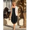 image:imageEkouaer Womens Swimsuit Beach Cover Up Dress Spaghetti Strap V Neck Swimwear A Line 2026 Bathing Suit Coverups with PocketsBlack