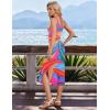 image:imageEkouaer Womens Swimsuit Beach Cover Up Dress Spaghetti Strap V Neck Swimwear A Line 2026 Bathing Suit Coverups with PocketsMulticolor Leaves
