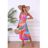 image:imageEkouaer Womens Swimsuit Beach Cover Up Dress Spaghetti Strap V Neck Swimwear A Line 2026 Bathing Suit Coverups with PocketsMulticolor Leaves