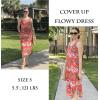 image:imageEkouaer Womens Swimsuit Beach Cover Up Dress Spaghetti Strap V Neck Swimwear A Line 2026 Bathing Suit Coverups with PocketsOrange Hawaiian