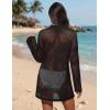 image:imageEkouaer Womens Swimsuit Cover Ups Sexy Crochet Swim Coverup Long Sleeve Bathing Suit Summer Vacation OutfitsBlack