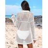 image:imageEkouaer Womens Swimsuit Cover Ups Sexy Crochet Swim Coverup Long Sleeve Bathing Suit Summer Vacation OutfitsC White