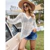 image:imageEkouaer Womens Swimsuit Cover Ups Sexy Crochet Swim Coverup Long Sleeve Bathing Suit Summer Vacation OutfitsC White