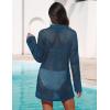 image:imageEkouaer Womens Swimsuit Cover Ups Sexy Crochet Swim Coverup Long Sleeve Bathing Suit Summer Vacation OutfitsD Bluegreen