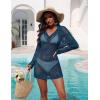 image:imageEkouaer Womens Swimsuit Cover Ups Sexy Crochet Swim Coverup Long Sleeve Bathing Suit Summer Vacation OutfitsD Bluegreen