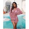 image:imageEkouaer Womens Swimsuit Cover Ups Sexy Crochet Swim Coverup Long Sleeve Bathing Suit Summer Vacation OutfitsHot Pink