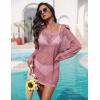 image:imageEkouaer Womens Swimsuit Cover Ups Sexy Crochet Swim Coverup Long Sleeve Bathing Suit Summer Vacation OutfitsHot Pink
