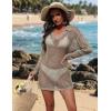 image:imageEkouaer Womens Swimsuit Cover Ups Sexy Crochet Swim Coverup Long Sleeve Bathing Suit Summer Vacation OutfitsKhaki