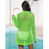 image:imageEkouaer Womens Swimsuit Cover Ups Sexy Crochet Swim Coverup Long Sleeve Bathing Suit Summer Vacation OutfitsLemon Green