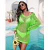 image:imageEkouaer Womens Swimsuit Cover Ups Sexy Crochet Swim Coverup Long Sleeve Bathing Suit Summer Vacation OutfitsLemon Green