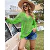 image:imageEkouaer Womens Swimsuit Cover Ups Sexy Crochet Swim Coverup Long Sleeve Bathing Suit Summer Vacation OutfitsLemon Green