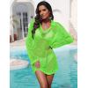 image:imageEkouaer Womens Swimsuit Cover Ups Sexy Crochet Swim Coverup Long Sleeve Bathing Suit Summer Vacation OutfitsLemon Green