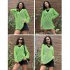 image:imageEkouaer Womens Swimsuit Cover Ups Sexy Crochet Swim Coverup Long Sleeve Bathing Suit Summer Vacation OutfitsLemon Green