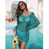 image:imageEkouaer Womens Swimsuit Cover Ups Sexy Crochet Swim Coverup Long Sleeve Bathing Suit Summer Vacation OutfitsMint Green