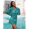 image:imageEkouaer Womens Swimsuit Cover Ups Sexy Crochet Swim Coverup Long Sleeve Bathing Suit Summer Vacation OutfitsMint Green
