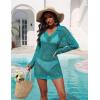 image:imageEkouaer Womens Swimsuit Cover Ups Sexy Crochet Swim Coverup Long Sleeve Bathing Suit Summer Vacation OutfitsMint Green
