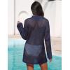 image:imageEkouaer Womens Swimsuit Cover Ups Sexy Crochet Swim Coverup Long Sleeve Bathing Suit Summer Vacation OutfitsNavy Blue