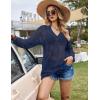 image:imageEkouaer Womens Swimsuit Cover Ups Sexy Crochet Swim Coverup Long Sleeve Bathing Suit Summer Vacation OutfitsNavy Blue