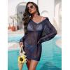 image:imageEkouaer Womens Swimsuit Cover Ups Sexy Crochet Swim Coverup Long Sleeve Bathing Suit Summer Vacation OutfitsNavy Blue