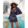 image:imageEkouaer Womens Swimsuit Cover Ups Sexy Crochet Swim Coverup Long Sleeve Bathing Suit Summer Vacation OutfitsNavy Blue