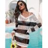 image:imageEkouaer Womens Swimsuit Cover Ups Sexy Crochet Swim Coverup Long Sleeve Bathing Suit Summer Vacation OutfitsStripe Black and White