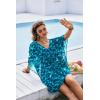 image:imageEkouaer Womens Swimsuit Coverup 2026 Sheer Chiffon Floral Print Sexy Bathing Suit Cover Up Swimwear BeachwearGreen Water Ripples