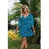 image:imageEkouaer Womens Swimsuit Coverup 2026 Sheer Chiffon Floral Print Sexy Bathing Suit Cover Up Swimwear BeachwearGreen Water Ripples
