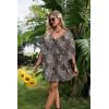 image:imageEkouaer Womens Swimsuit Coverup 2026 Sheer Chiffon Floral Print Sexy Bathing Suit Cover Up Swimwear BeachwearLeopard