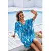 image:imageEkouaer Womens Swimsuit Coverup 2026 Sheer Chiffon Floral Print Sexy Bathing Suit Cover Up Swimwear BeachwearMixed Blue