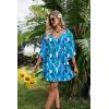 image:imageEkouaer Womens Swimsuit Coverup 2026 Sheer Chiffon Floral Print Sexy Bathing Suit Cover Up Swimwear BeachwearMixed Blue
