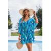 image:imageEkouaer Womens Swimsuit Coverup 2026 Sheer Chiffon Floral Print Sexy Bathing Suit Cover Up Swimwear BeachwearMixed Blue