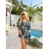 image:imageEkouaer Womens Swimsuit Coverup 2026 Sheer Chiffon Floral Print Sexy Bathing Suit Cover Up Swimwear BeachwearTropical Leaf