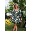 image:imageEkouaer Womens Swimsuit Coverup 2026 Sheer Chiffon Floral Print Sexy Bathing Suit Cover Up Swimwear BeachwearTropical Leaf