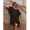 image:imageEkouaer Womens Swimsuit Coverup Chiffon Floral Bathing Suit Cover Up Ruffled Summer Beachwear Bikini Coverups S3XLBlack