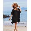 image:imageEkouaer Womens Swimsuit Coverup Chiffon Floral Bathing Suit Cover Up Ruffled Summer Beachwear Bikini Coverups S3XLBlack