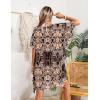 image:imageEkouaer Womens Swimsuit Coverup Chiffon Floral Bathing Suit Cover Up Ruffled Summer Beachwear Bikini Coverups S3XLBohemia Black