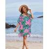 image:imageEkouaer Womens Swimsuit Coverup Chiffon Floral Bathing Suit Cover Up Ruffled Summer Beachwear Bikini Coverups S3XLCoconut Tree Pink