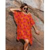 image:imageEkouaer Womens Swimsuit Coverup Chiffon Floral Bathing Suit Cover Up Ruffled Summer Beachwear Bikini Coverups S3XLFloral Orange