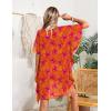 image:imageEkouaer Womens Swimsuit Coverup Chiffon Floral Bathing Suit Cover Up Ruffled Summer Beachwear Bikini Coverups S3XLFloral Orange